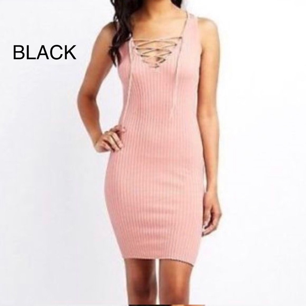 BLACK ribbed dress